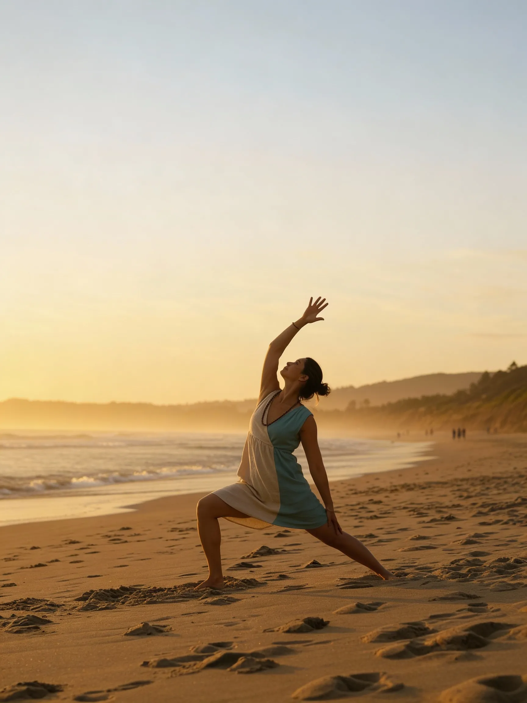 Freepik minimal editorial photo person doing yoga on a qui