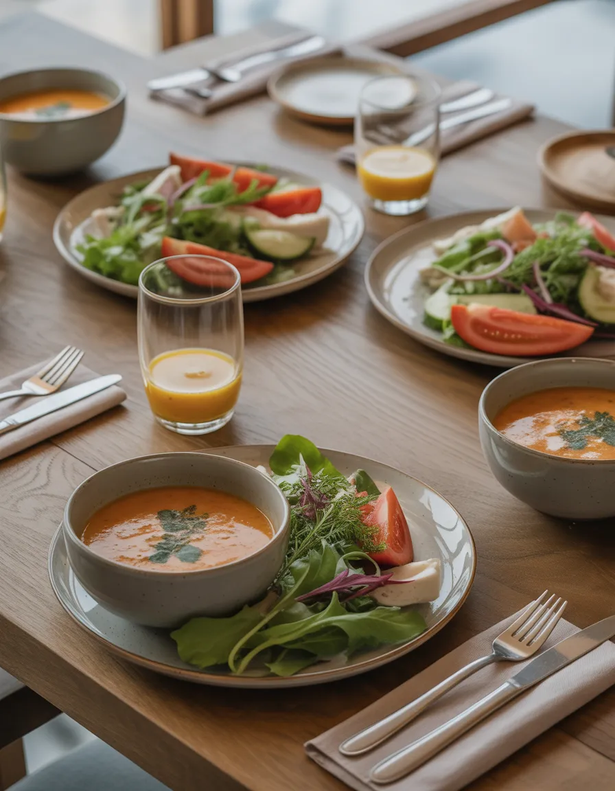 Freepik nourishing retreat lunch spread on wooden table si