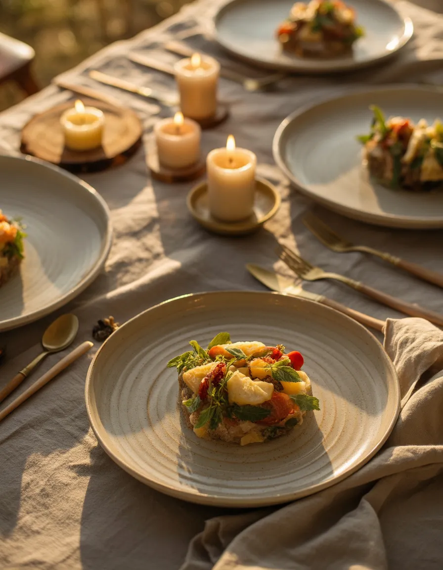 Freepik warm retreat dinner at golden hour candlelight rus