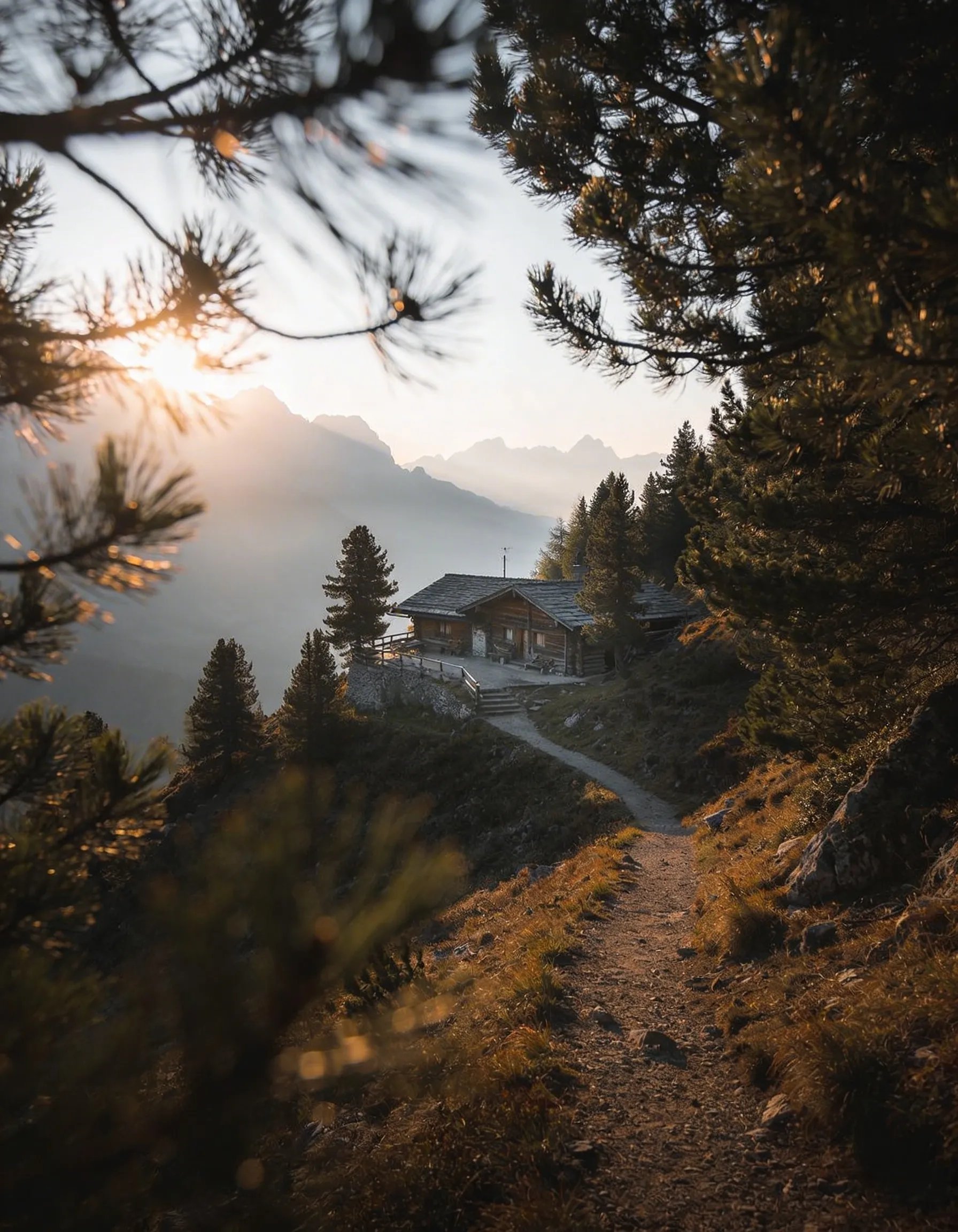 Freepik mountain trail by a retreat soft sunbeams filterin